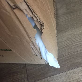 Sleepy Tahrip Olmuş Islanmış Yırtılmış Kolilerde Ürün Gönderimi