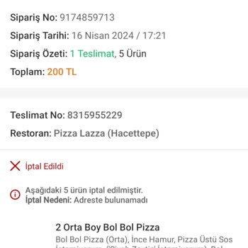 Trendyol Yemek Siparişi İptali Sonrası Ücret İadesi Olmaması