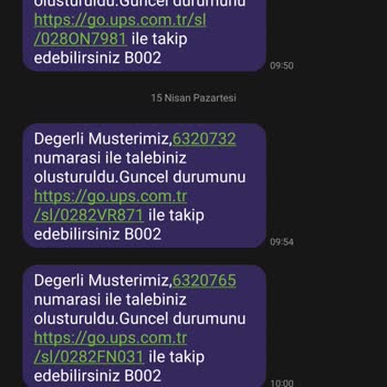 UPS Türkiye Kurye Gelmemesi