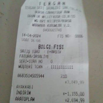 Tergan Beni Hayal Kırıklığına U