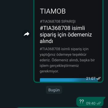 Tiamob Siparişi Göndermiyor Ve Cevap Vermiyor