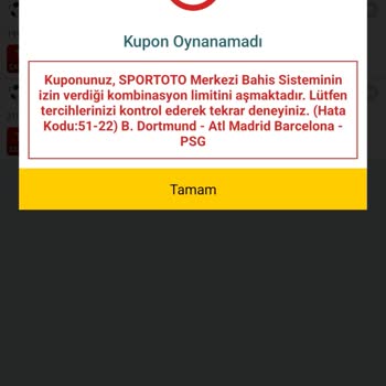 Spor Toto Teşkilatı 51-22 Kata Kodu