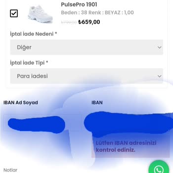 Tomsking Firmasının Bilgisine. Teslimat Ya Da İademi Rica Ediyorum.