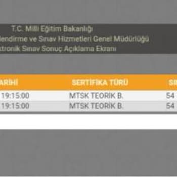 Milli Eğitim Bakanlığı (MEB) Mtsk Sınav Sonuçları