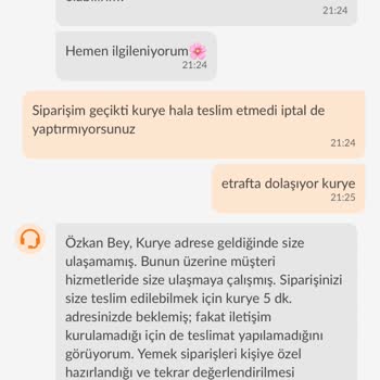Trendyol Yemek Kurye Tarafından Mağduriyet