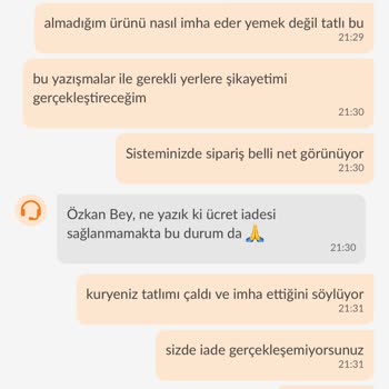 Trendyol Yemek Kurye Tarafından Mağduriyet