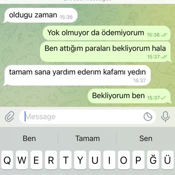 Telegram Paramın Atılmasını İstiyorum
