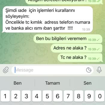 Telegram Paramın Atılmasını İstiyorum