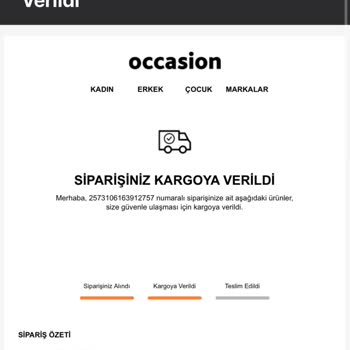 Occasion Kargoya Teslim Edilmeyen Ürün