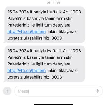 Vodafone Uygulama Hatası Yüzünden Fazla Para Ödedim.
