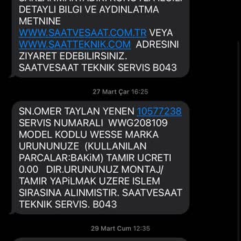 Saat & Saat İade Ettim Tamire Gitmiş