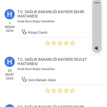 Kayseri Şehir Hastanesi KBB Bölümü Doktoru İle İlgili Şikayet