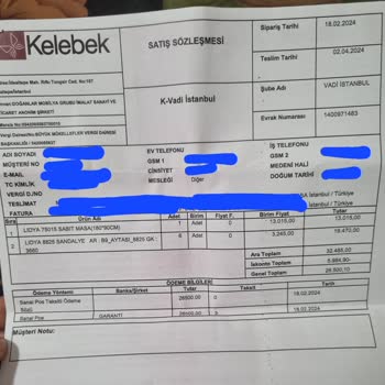 Kelebek Mobilya Ürün Teslimi Problemi