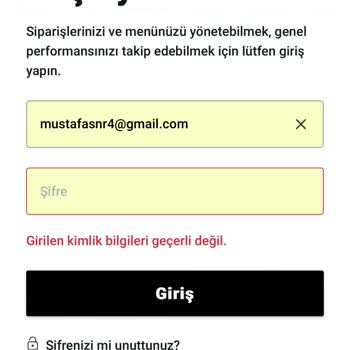 Yemeksepeti Goweb Panel Sorunu