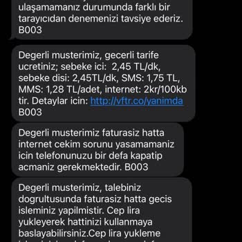 Vodafone Tarife Yaptığım Halde Faturasız Hatta Geçirmiş Hattımı
