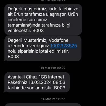 Vodafone Fatura Yansıtma İptal Etmek