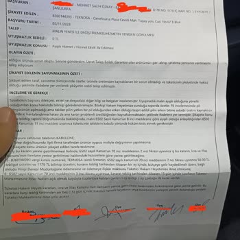 Teknosa Tüketici Hakem Heyeti Kararını Uygulamıyor.