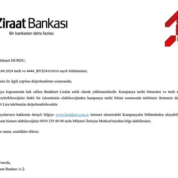 Ziraat Bankası Bankkart Lira Sorunu