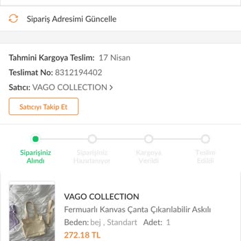 Vago Collection Ürün Teslimatı Yapılmadı