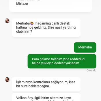 inagaming 63 Bin Lira Çekim Engeli Ve Kimlik Doğrulama Sorunu