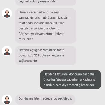 Zorunlu Dondurmak İstediğim Faturama Çıkan Masraf (Vodafone)