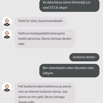 Zorunlu Dondurmak İstediğim Faturama Çıkan Masraf (Vodafone)