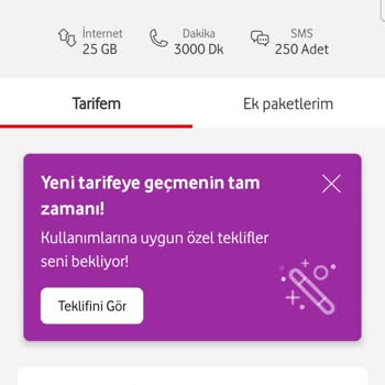 Vodafone Red'li 25 Paket