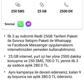 Vodafone Red'li 25 Paket