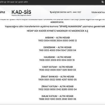 Kuyumcu Altin Değerlendirme Sistemi (KADSİS) Pişmanlıktır!