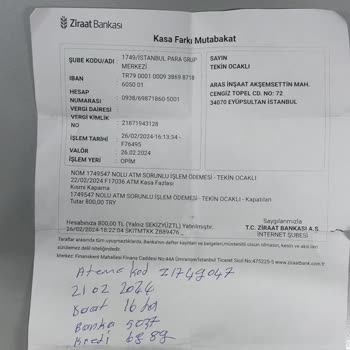 Ziraat Bankası Tekin Ocaklı Ateme Sorunu