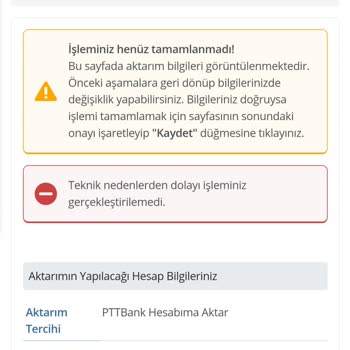 E-Devlet (Turkiye.gov.tr)  PTT Ödememi Gerçekleştirmiyor