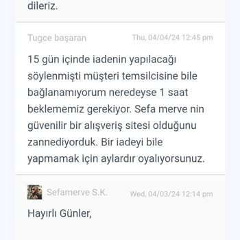 Sefamerve Ücret İadesinin Yapılmaması