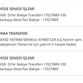 Denizbank Yatırım Hisse Hesabından Para Kesilmesi