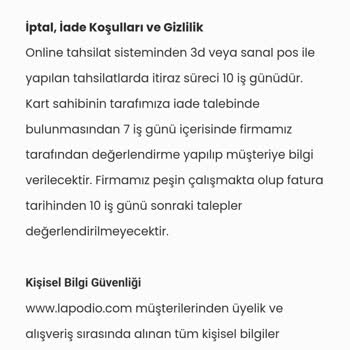 La Podio Butik La Podio Mağazası İade Almıyor