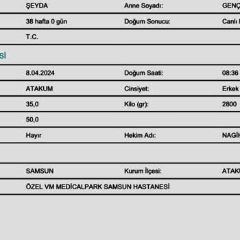 Medical Park Hastanesi Doğum Raporunun Yanlış Yazılması