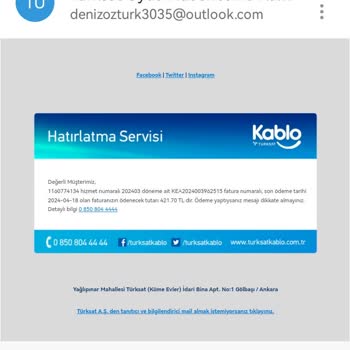 Kablo Net TÜRKSAT Haksız Fatura