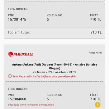 Obilet Ve Banka Arasında Gidip Geldim
