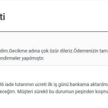 Sefamerve İade Ücretimi Ödemedi