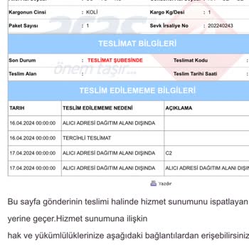 Aras Kargo Buton Koyup Basmamışsınız Gelip Şubeden Alın Demesi