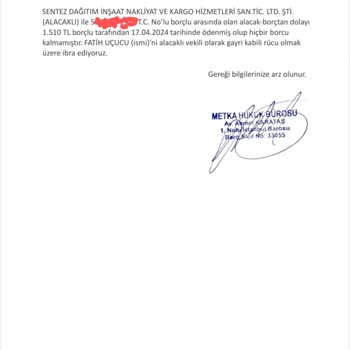 Metka Hukuk (SMS) Metka Hukuk Şikayet Var