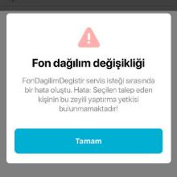 Türkiye Hayat Emeklilik Fon Değişikliği Yapamıyoruz