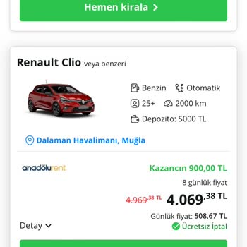Enuygun.com Araç Kiralamadan Kredi Kartından Çekilmiş