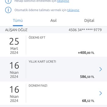Yapı Kredi Bankası Kredi Kartı Aidatının Alınması