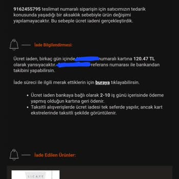 Licape Yanlış Ürün Gönderilmesi Ve Müşteriye İlgisizliği