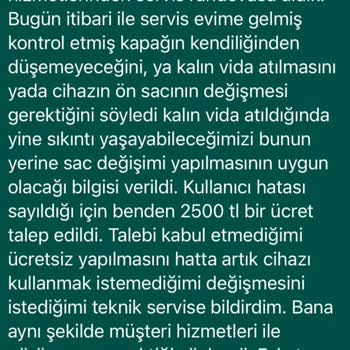Bosch Çamaşır Makinesi Sürekli Kullanıcı Hatası Bilgisi