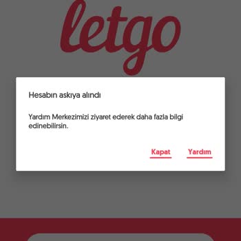 Letgo Hesap Banlanıyor İşlem İşlem Yapılamıyor