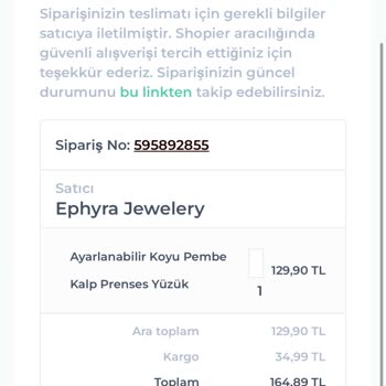 Ephyra Jewelery Ürünü Kargolamıyor!