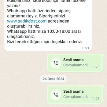 SadıkDost (sadikdost.com) Ödemesi Yapılan Sipariş Site Tarafından Gönderilmedi