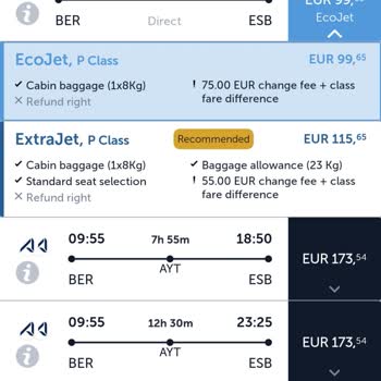 AJet (Anadolu Jet) THY Uygulaması İle Fiyat Farkı