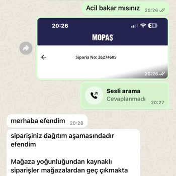 Mopaş Hipermarket Siparişim Gecikti, İletişim Sorunları Yaşıyorum!